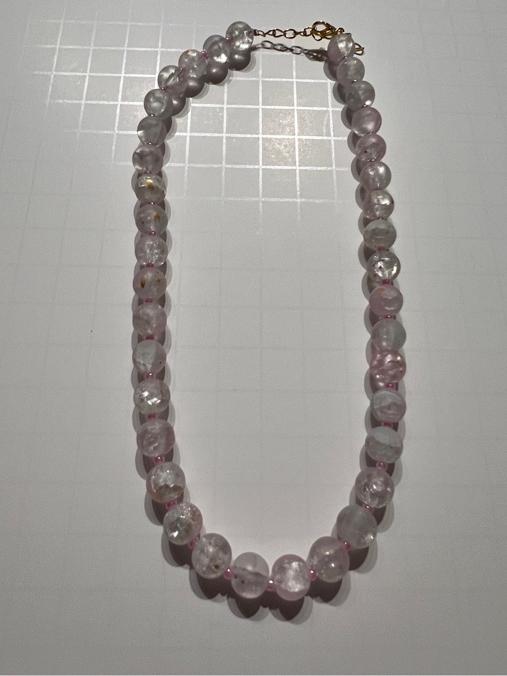 Delicate Pink Beaded Necklace
